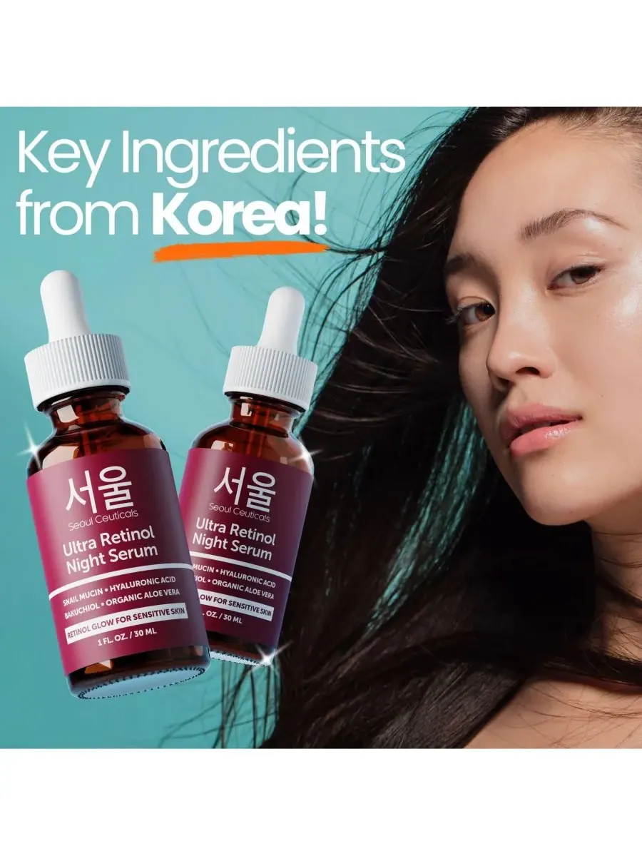 Сыворотка Seoul Ceuticals — Корейская для ухода за кожей Ultra Retinol Night Serum K Beauty Skincare — изображение 4 из 9