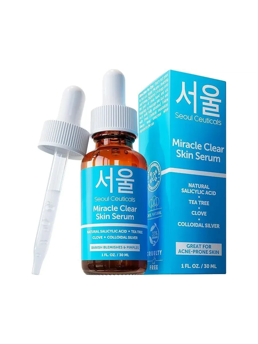 Сыворотка Seoul Ceuticals — Корейская для ухода за кожей Miracle Clear Acne Serum от прыщей K — мульти