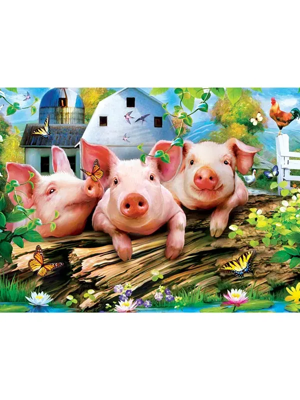 Шедевры Зелёные Акры - Три поросёнка, 300 деталей, пазл EZ Grip Masterpieces Puzzles — изображение 2 из 3