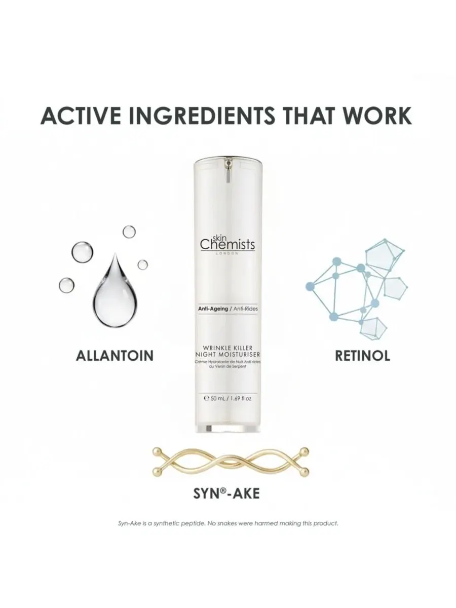 Крем для лица Skinchemists — Ночной увлажняющий против морщин с антивозрастным эффектом, — изображение 3 из 5