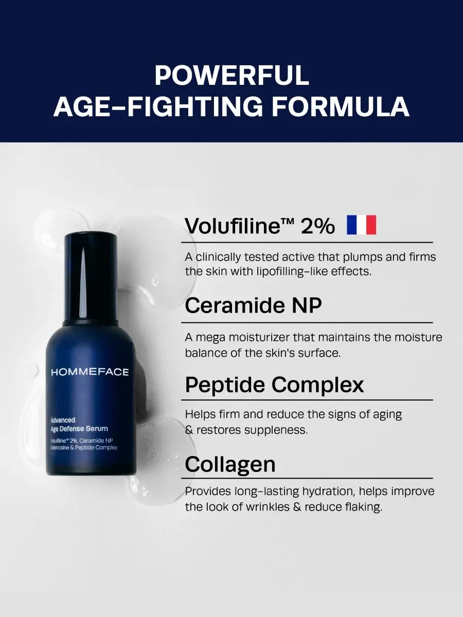 Сыворотка Hommeface — Для защиты от старения Advanced Age Defense Serum, ,69 жидких унций — изображение 4 из 5
