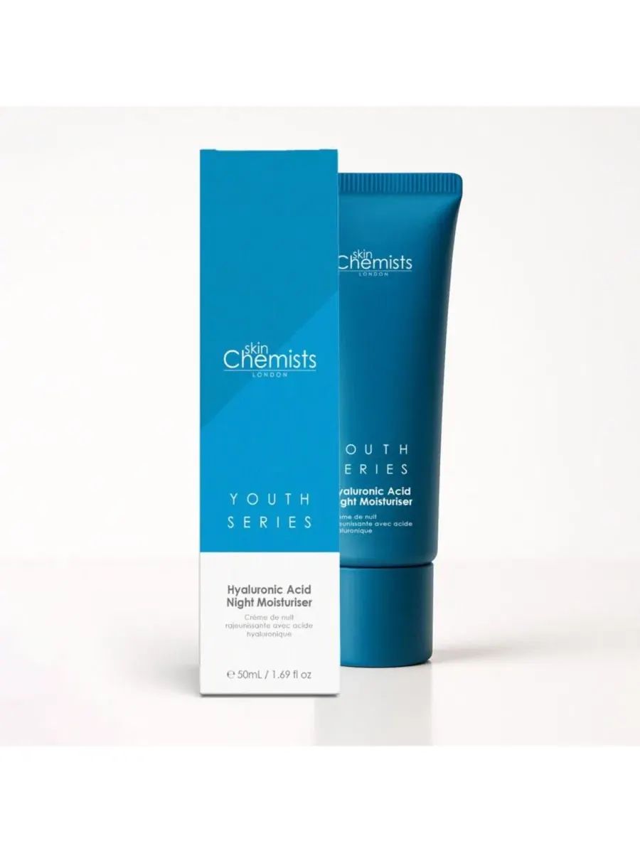 Крем для лица Skinchemists — Ночной увлажняющий с % гиалуроновой кислотой, , синий, 50 мл — изображение 2 из 5