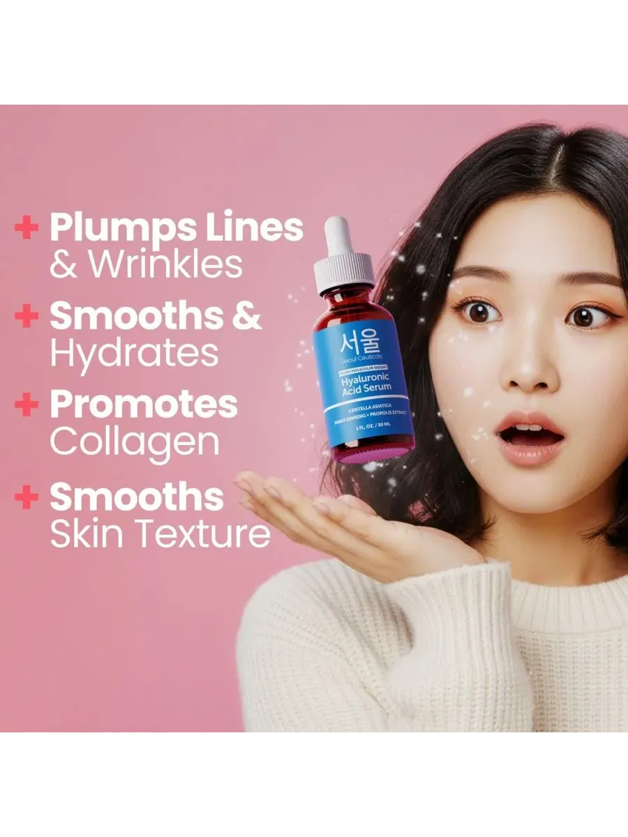 Сыворотка Seoul Ceuticals — Корейская с гиалуроновой кислотой для ухода за кожей. Корейская — изображение 4 из 9