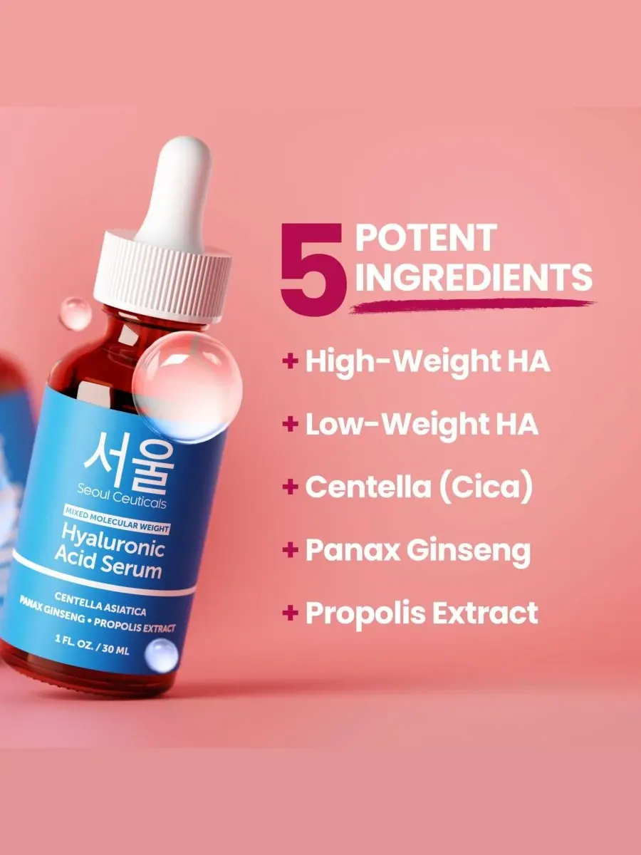 Сыворотка Seoul Ceuticals — Корейская с гиалуроновой кислотой для ухода за кожей. Корейская — изображение 5 из 9