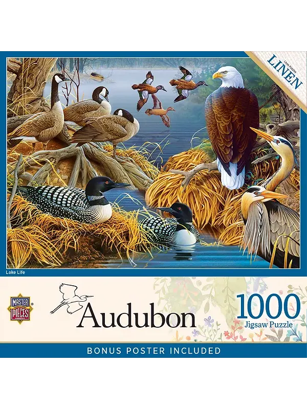 Шедевры Одюбона - пазл "Жизнь на озере" из 1000 деталей для взрослых Masterpieces Puzzles