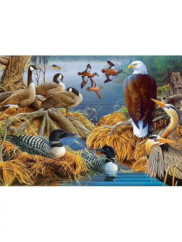 Шедевры Одюбона - пазл "Жизнь на озере" из 1000 деталей для взрослых Masterpieces Puzzles — изображение 2 из 3