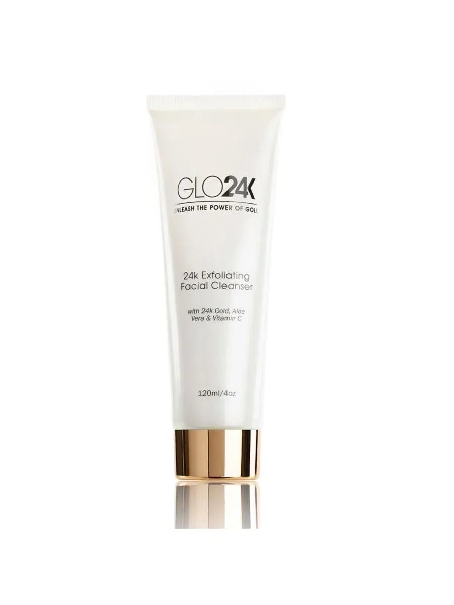 Гель для умывания Glo24K — Отшелушивающий очищающий гель для лица 24K, 113 мл
