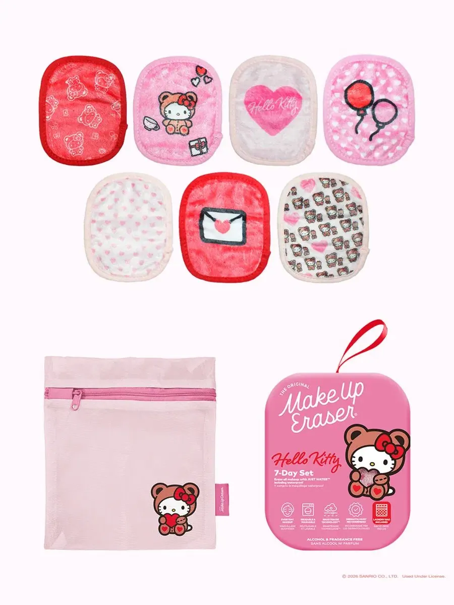 Набор Makeup Eraser — Из 9 многоразовых салфеток для снятия макияжа Hello Kitty Cutie Pie