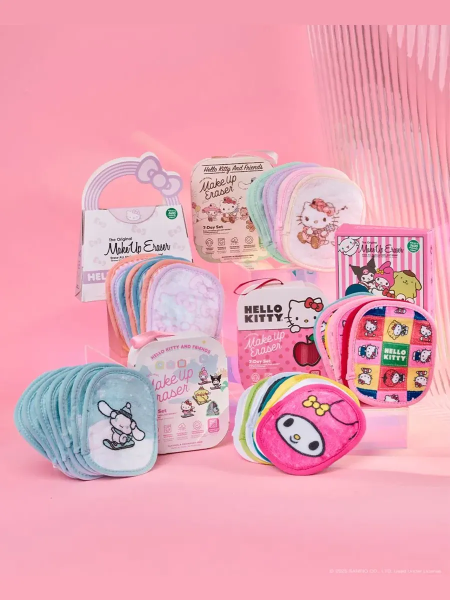 Набор Makeup Eraser — Из 9 многоразовых салфеток для снятия макияжа Hello Kitty Cutie Pie — изображение 5 из 12