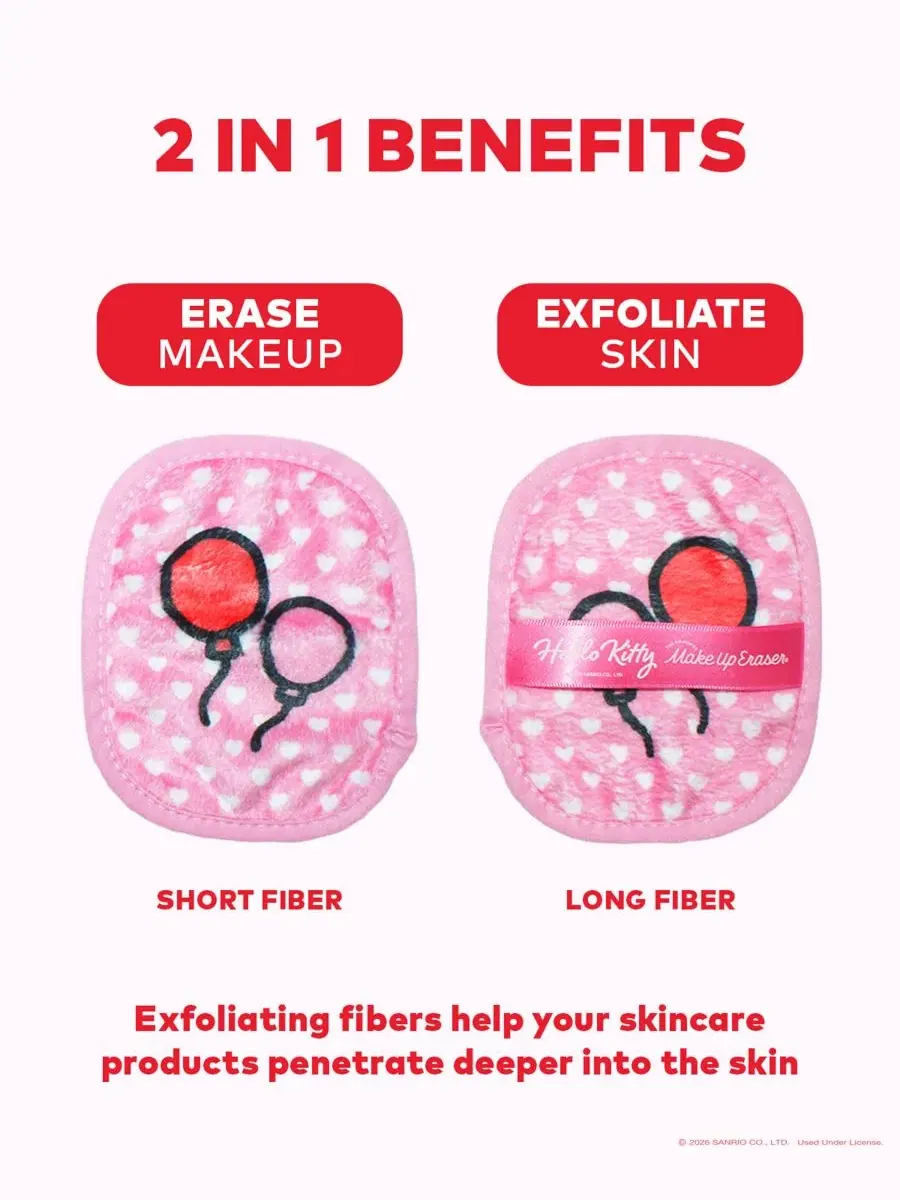 Набор Makeup Eraser — Из 9 многоразовых салфеток для снятия макияжа Hello Kitty Cutie Pie — изображение 6 из 12