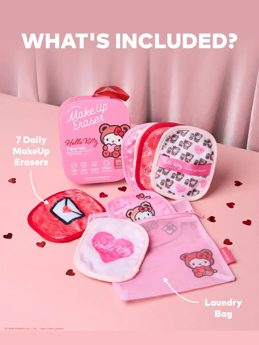 Набор Makeup Eraser — Из 9 многоразовых салфеток для снятия макияжа Hello Kitty Cutie Pie — изображение 7 из 12