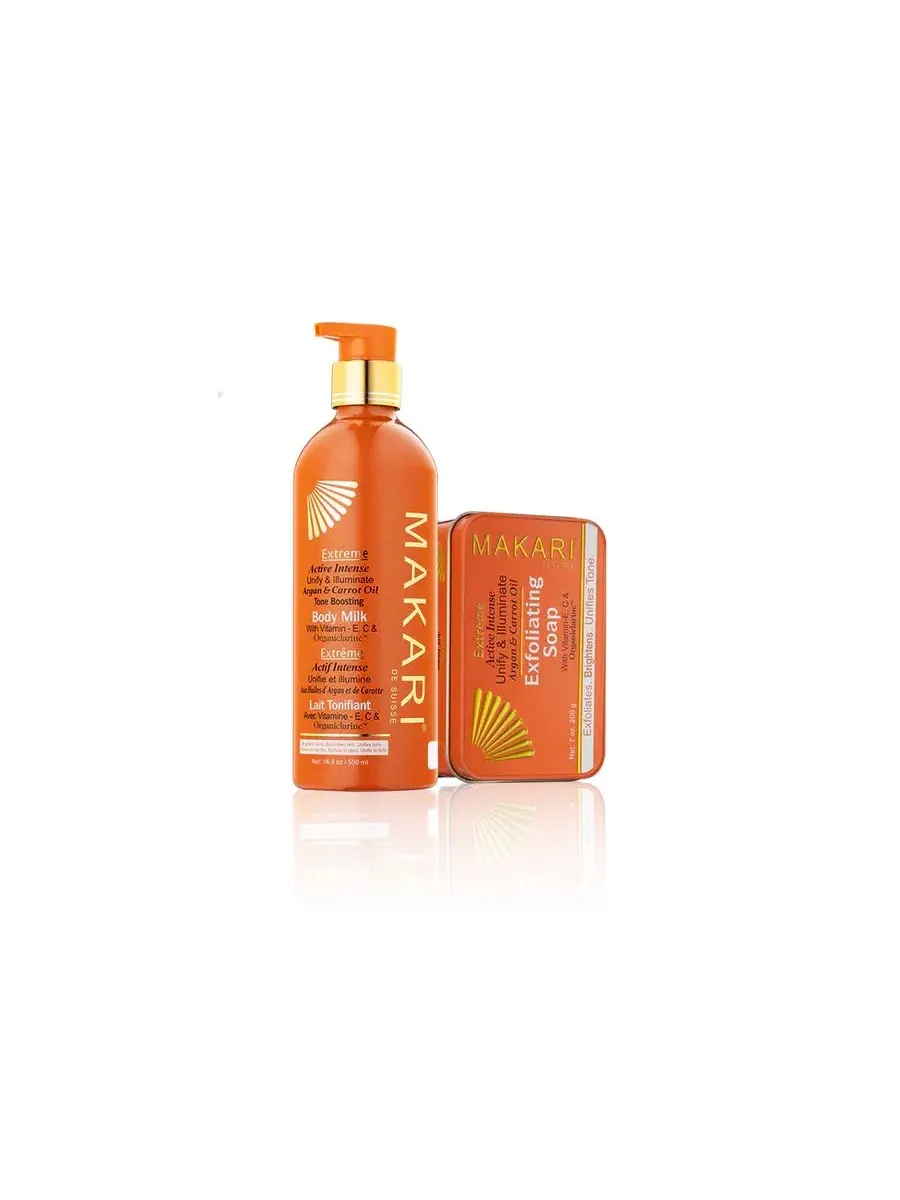 Набор для ухода за кожей с мылом и лосьоном, модель Extreme Argan Carrot Milk & Soap Makari — мульти