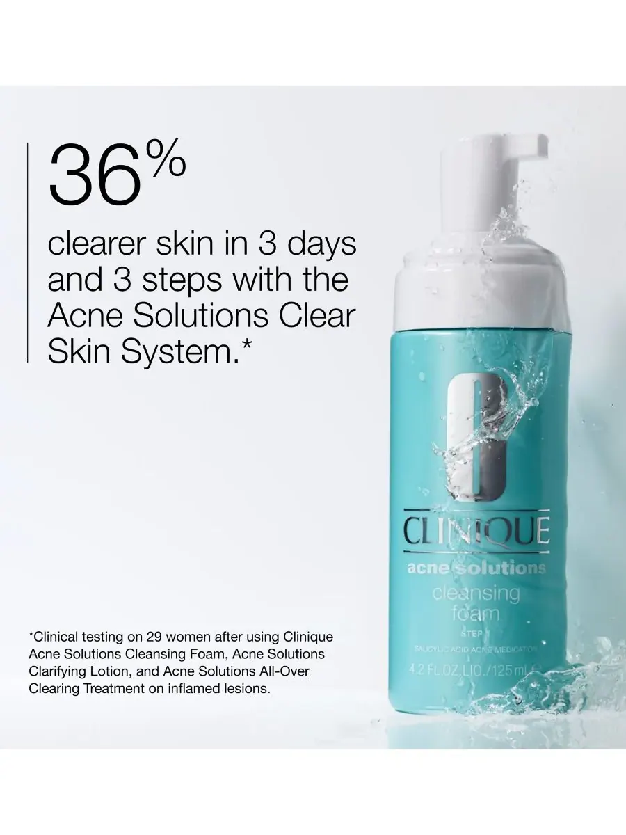 Гель для умывания Clinique — Очищающая пенка для лица Acne Solutions, 120 мл — изображение 2 из 6