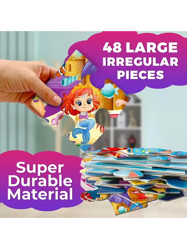 Гигантские напольные пазлы размером 2x3 фута для детей 4-6 лет Quokka, mermaidss — изображение 4 из 4