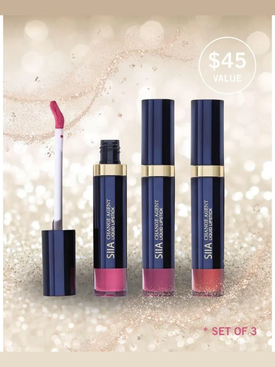 Набор из 3 жидких помад SIIA Cosmetics, Bold N Berry
