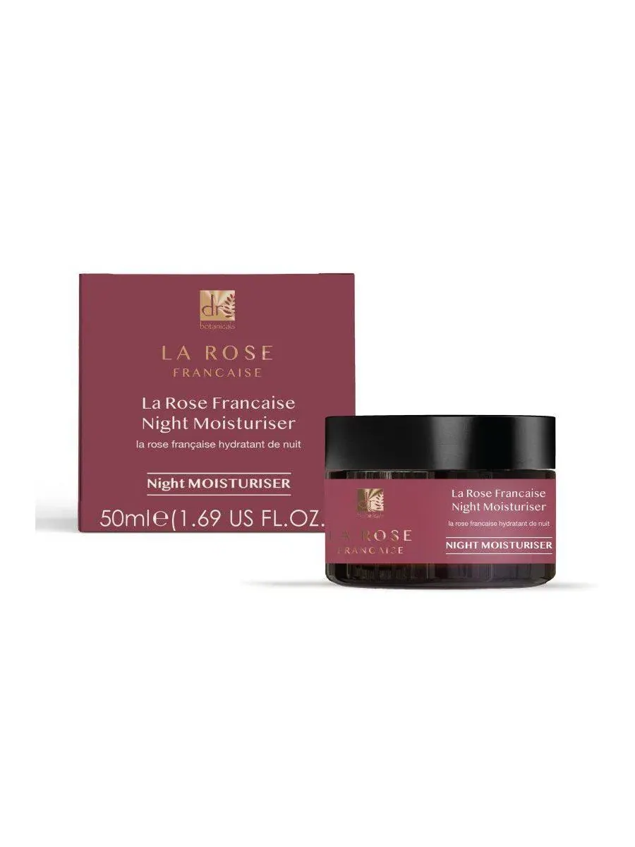 Ночной крем для лица La Rose Francaise, 50 мл, с бакучиолом и кокосовым маслом Dr. Botanicals