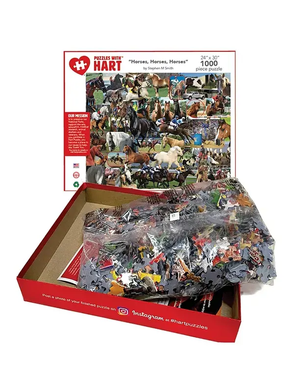 Лошади 24" x 30" от Стива Смита, набор из 1000 пазлов Hart Puzzles — изображение 2 из 4