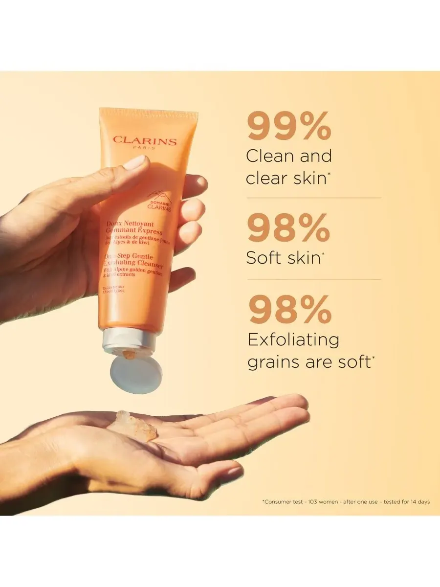 Лосьон Clarins — Одношаговое мягкое отшелушивающее очищающее средство, 100 мл — изображение 2 из 10