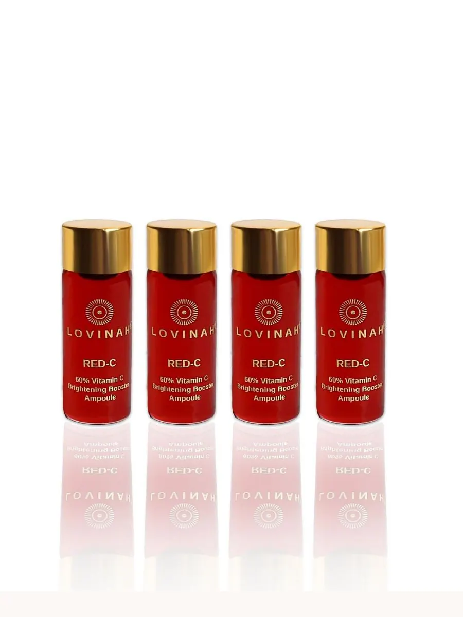 Набор из 4 ампул с 60% витамином С, 20 мл Lovinah Skincare — красный