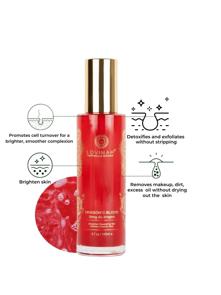 Гель для умывания Lovinah Skincare — Очищающий гель с ферментами «Драконья кровь» — изображение 2 из 3