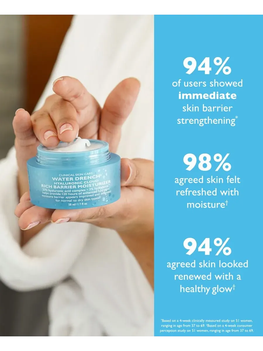 Peter Thomas Roth Увлажняющий крем Water Drench Hyaluronic Cloud Rich Barrier Moisturizer, 1,7 унции — изображение 3 из 8