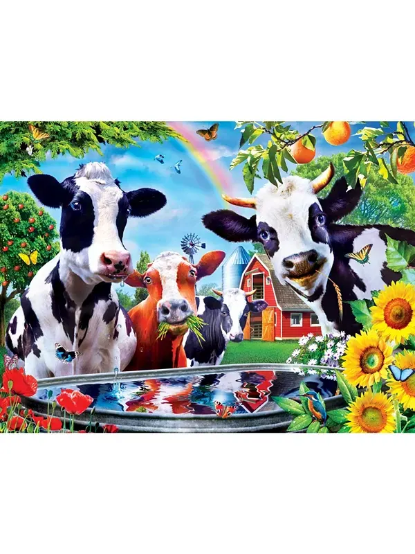 Шедевры Green Acres - Moo Love 300 деталей пазла EZ Grip Masterpieces Puzzles — изображение 2 из 3