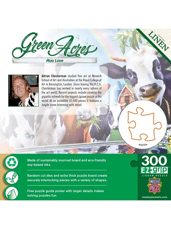 Шедевры Green Acres - Moo Love 300 деталей пазла EZ Grip Masterpieces Puzzles — изображение 3 из 3