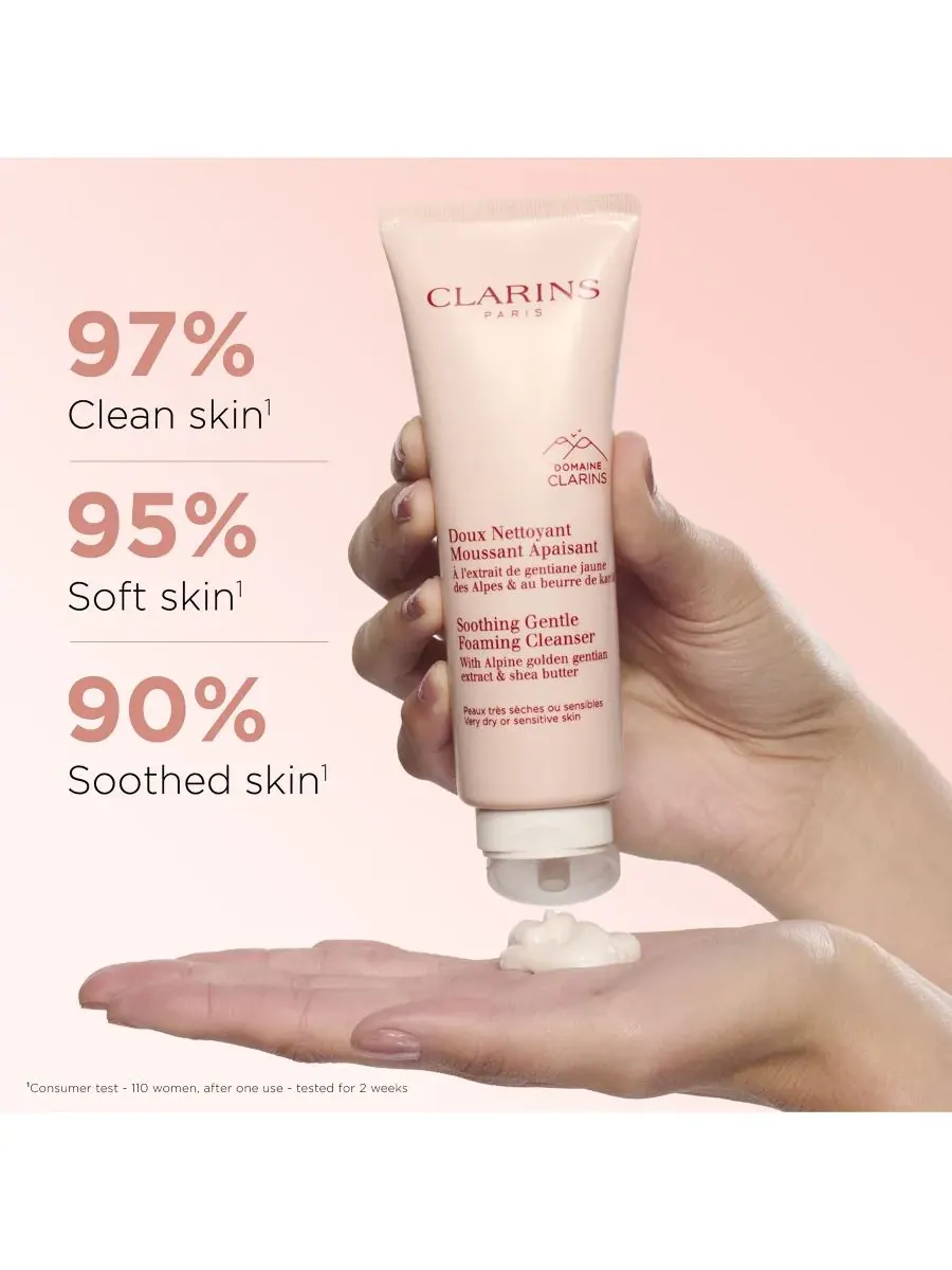 Средство для снятия макияжа Clarins — Успокаивающее нежное пенящееся очищающее средство с маслом ши — изображение 10 из 10