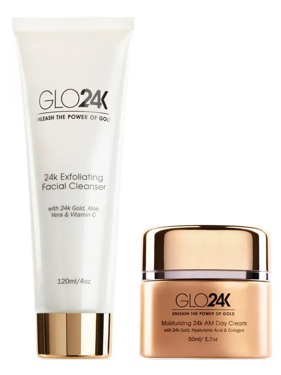 Крем для лица Glo24K — Отшелушивающее средство для умывания и дневной — изображение 1 из 3