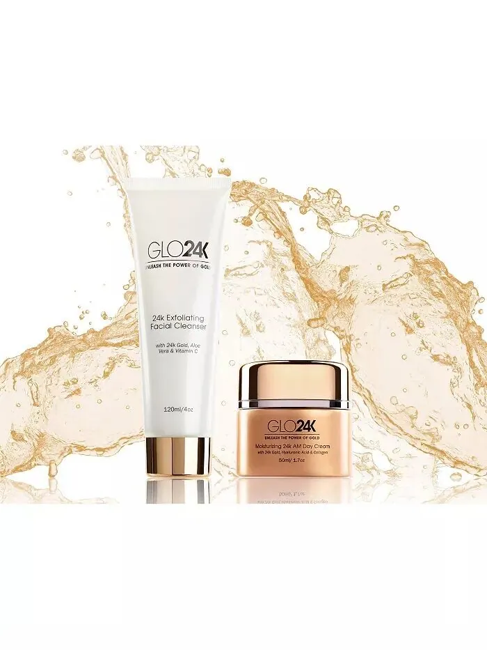 Крем для лица Glo24K — Отшелушивающее очищающее средство для лица и дневной — изображение 2 из 2
