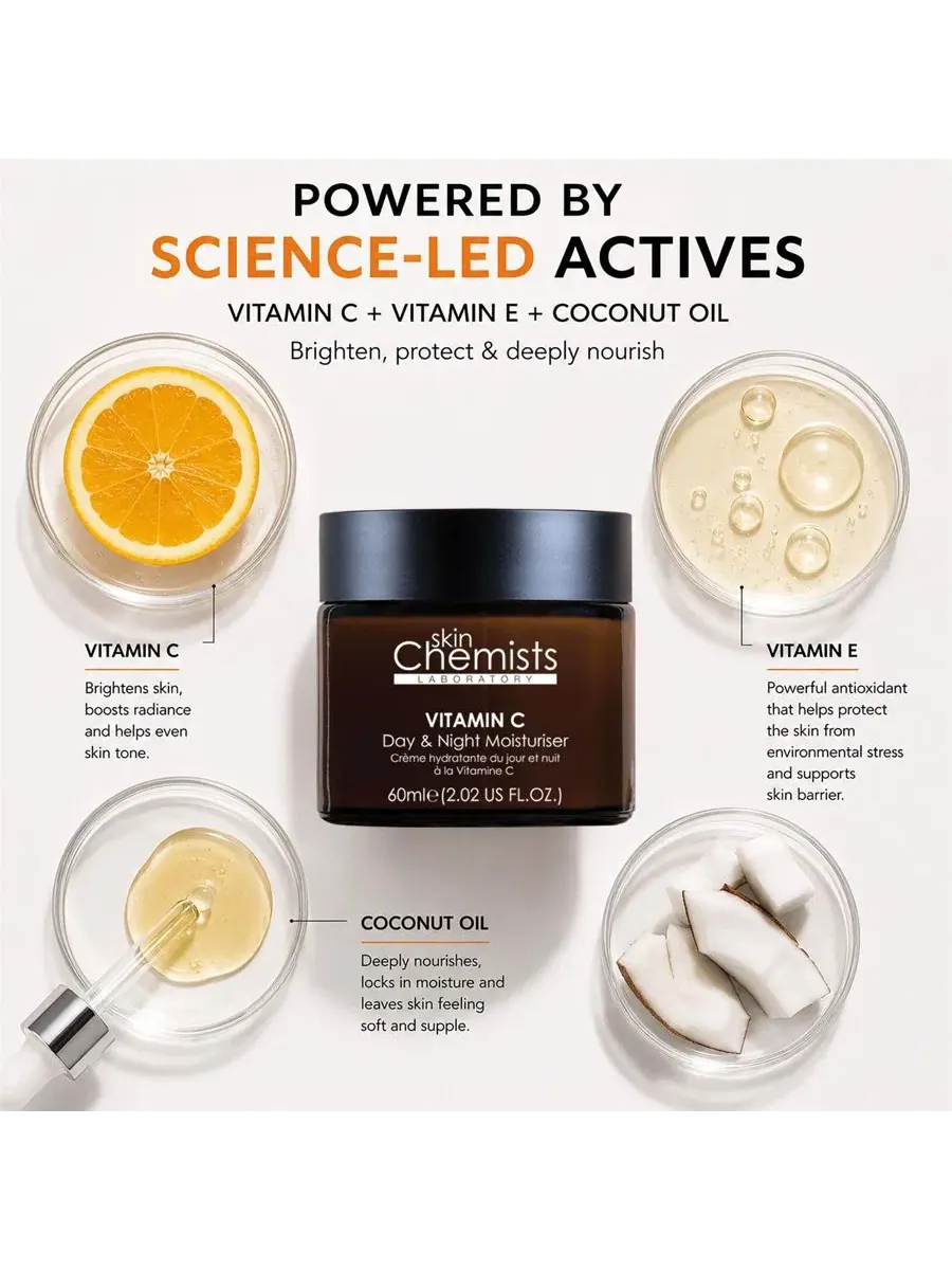 Ночной увлажняющий крем с витамином C, 60 мл skinChemists — изображение 4 из 6