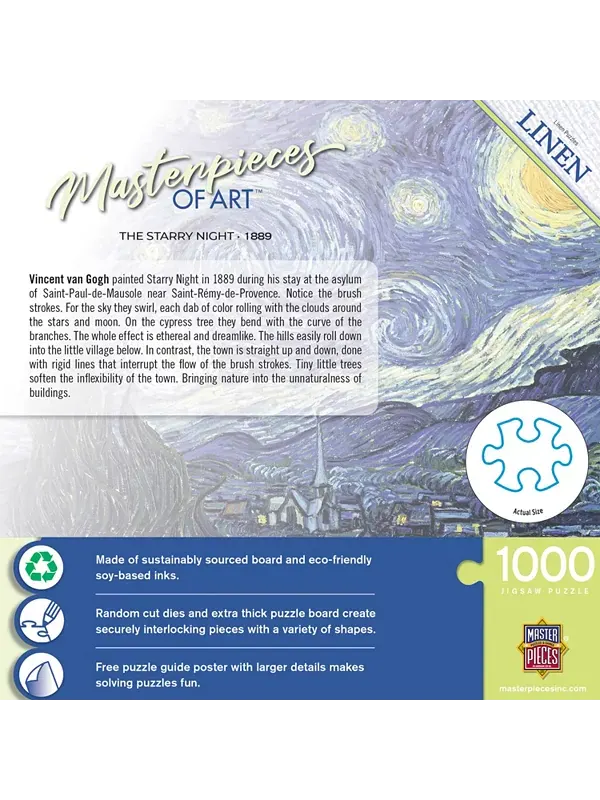 Шедевры искусства - пазл "Звездная ночь" из 1000 деталей Masterpieces Puzzles — изображение 3 из 3