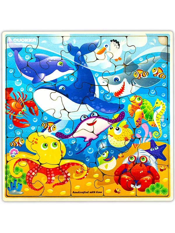 Деревянные пазлы для малышей 3-5 лет, 28 деталей – игрушки-животные Quokka