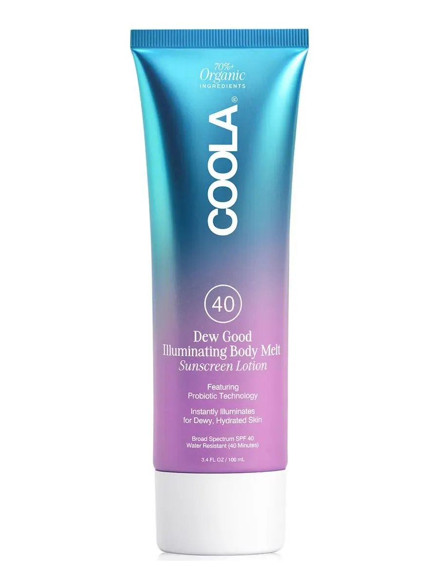 COOLA Солнцезащитный лосьон для тела Dew Good Illuminating Body Melt SPF 40, 3,4 унции — мульти