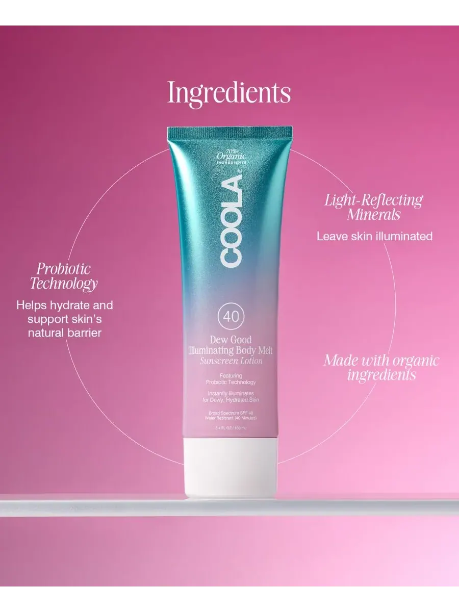 COOLA Солнцезащитный лосьон для тела Dew Good Illuminating Body Melt SPF 40, 3,4 унции — изображение 5 из 5