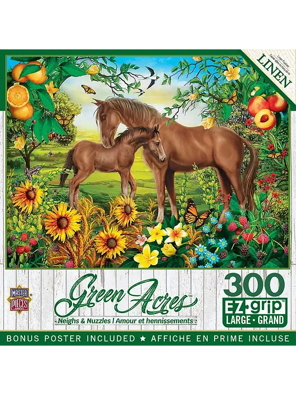 Зелёные акры — ржёт и тыкается носом, пазл EZ Grip из 300 деталей Masterpieces