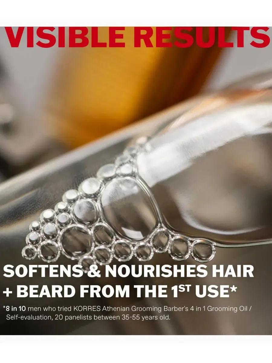 KORRES Афинское многофункциональное масло для ухода за волосами Athenian Grooming Barber's 4-в-1 — изображение 2 из 3