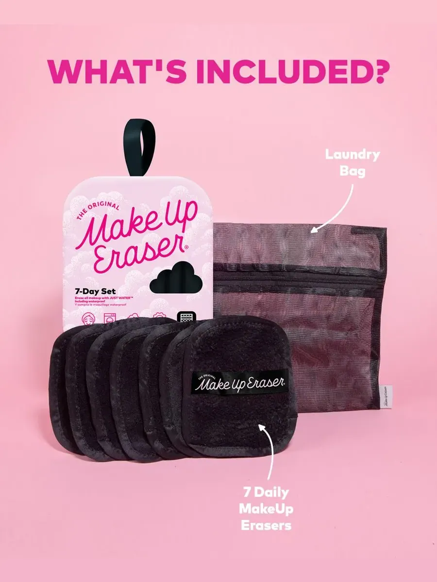 MakeUp Eraser Набор из 7 стильных черных салфеток для снятия макияжа — изображение 4 из 10