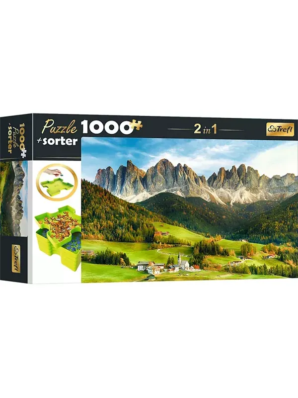 Красный пазл-сортер из 1000 деталей — красивый доломитовый пейзаж Trefl