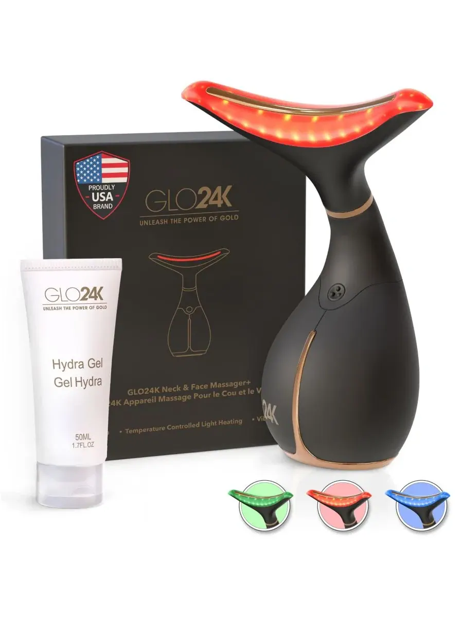 Набор для ухода за кожей лица и шеи с гидратирующим гелем GLO24K