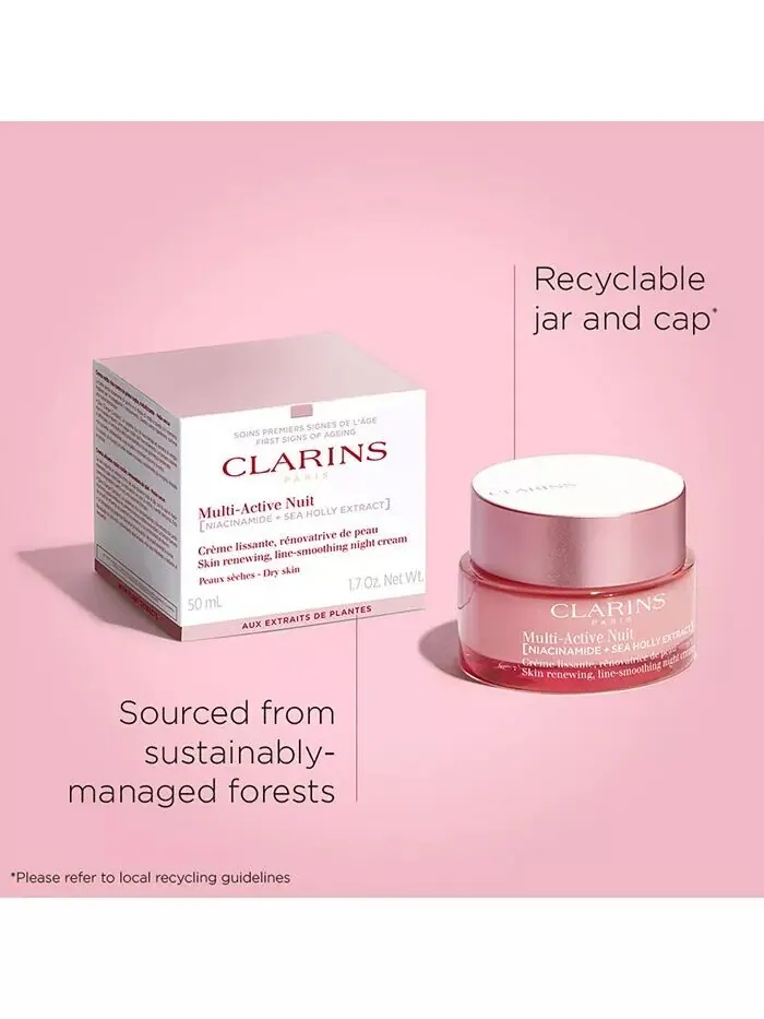 Крем для лица Clarins — Мультиактивный ночной увлажняющий для морщин, пор и сияния с ниацинамидом — — изображение 7 из 9