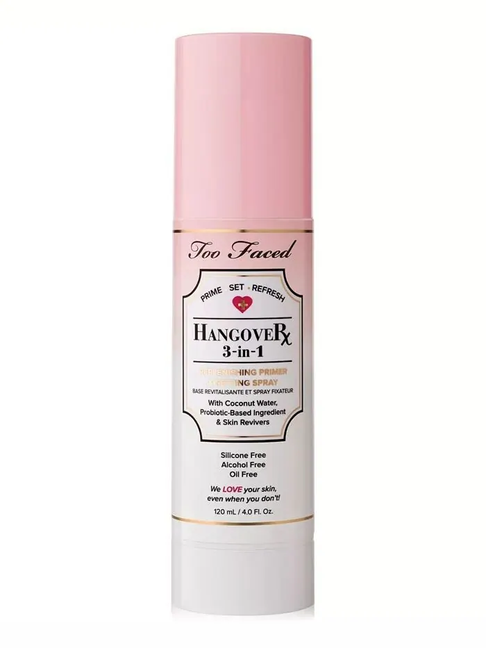 Восстанавливающий праймер и закрепляющий спрей Hangover 3-в-1 Too Faced, цвет Hangover Spray — изображение 3 из 3