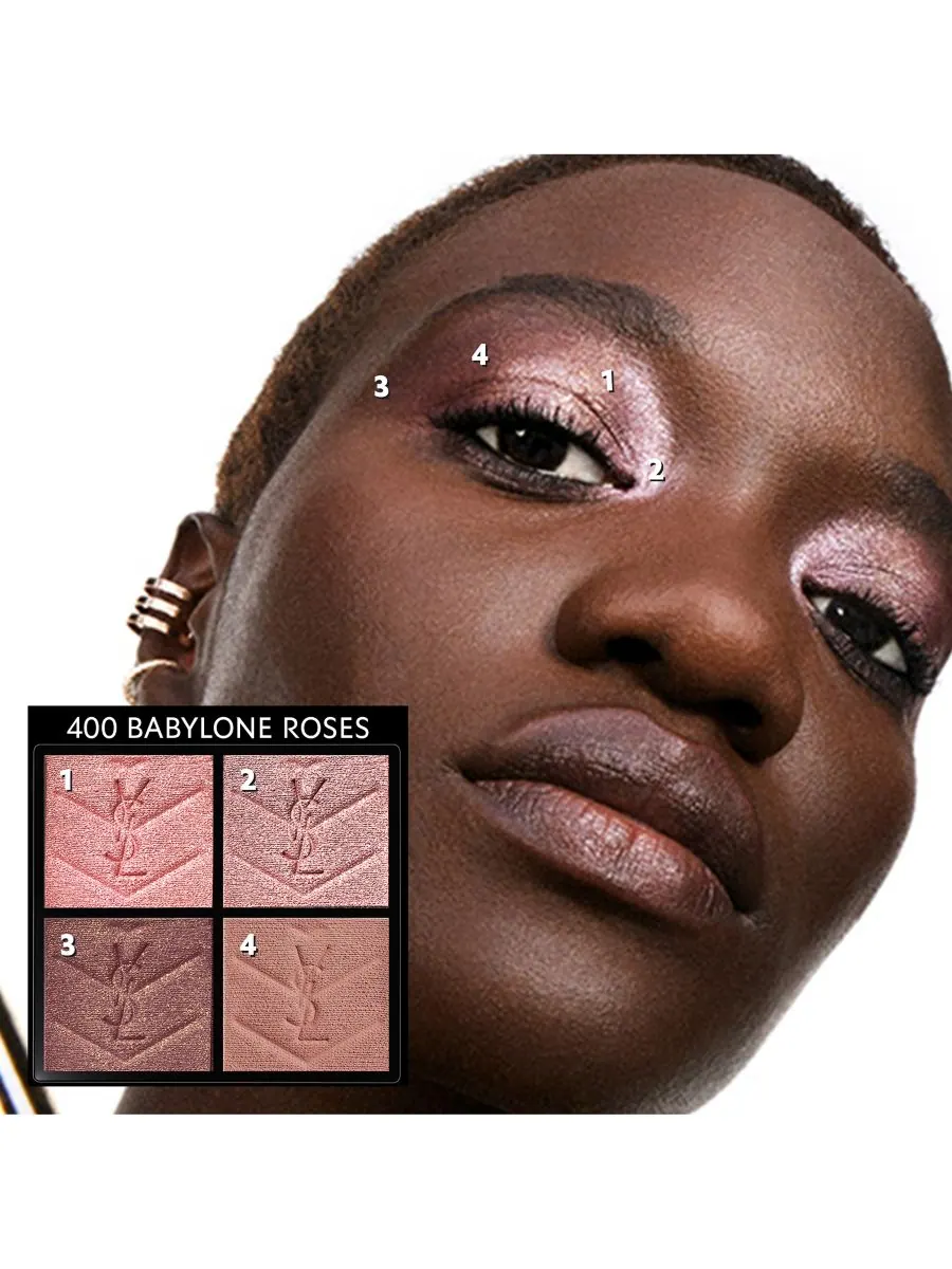 Мини-клатч для теней Couture Yves Saint Laurent, цвет 400 babylone roses - cool rosy — изображение 4 из 8