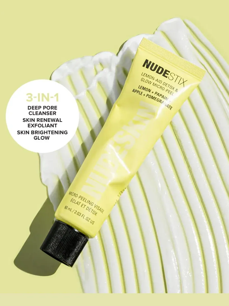 Пилинг-маска для лица Nudeskin Lemon-Aid Detox & Glow Micro-Peel, 60 мл NUDESTIX — изображение 3 из 10