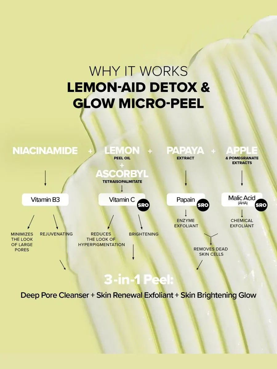 Пилинг-маска для лица Nudeskin Lemon-Aid Detox & Glow Micro-Peel, 60 мл NUDESTIX — изображение 4 из 10
