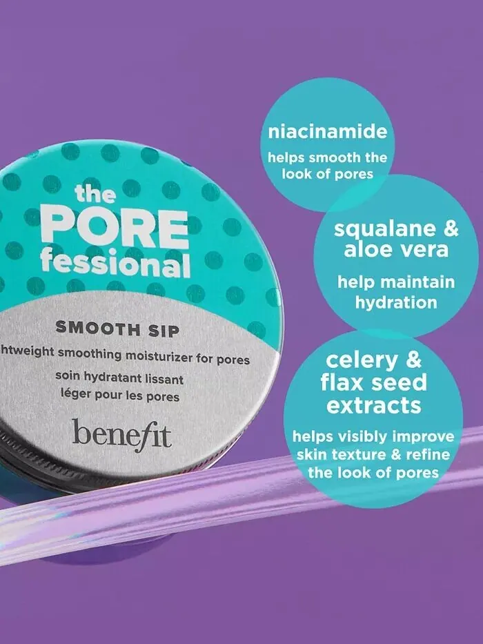 Крем для лица Benefit Cosmetics — Легкий разглаживающий увлажняющий Porefessional Smooth Sip Mini — изображение 6 из 9