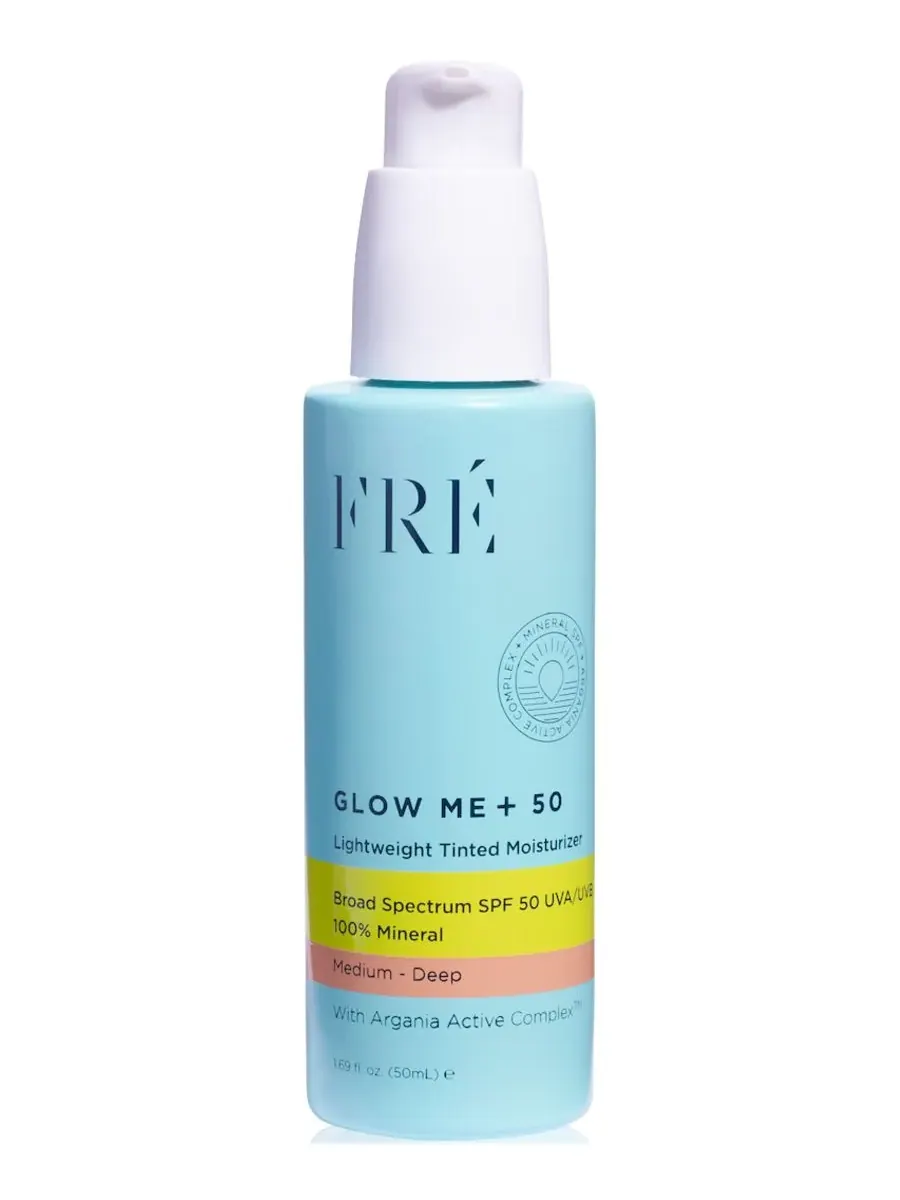 GLOW ME + 50 Легкий тонирующий увлажняющий крем с минеральными частицами, SPF 50, 1,69 унции FRE