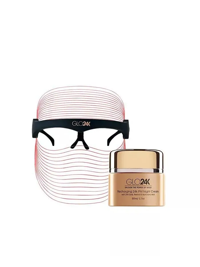 Маска для лица Glo24K — Цветная светодиодная косметическая + ночной