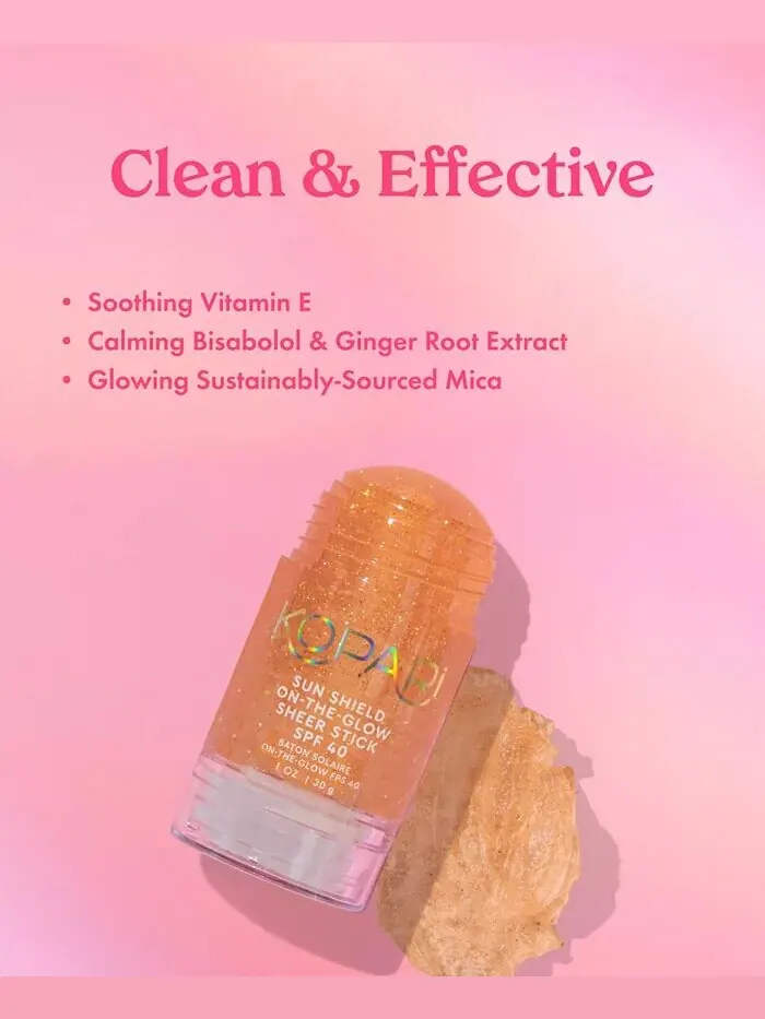 Солнцезащитный крем Sun Shield On-The-Glow Sheer Stick SPF 40, 1 унция Kopari Beauty — изображение 7 из 7