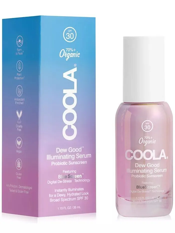 Dew Good Осветляющая сыворотка с солнцезащитным кремом SPF 30 Coola